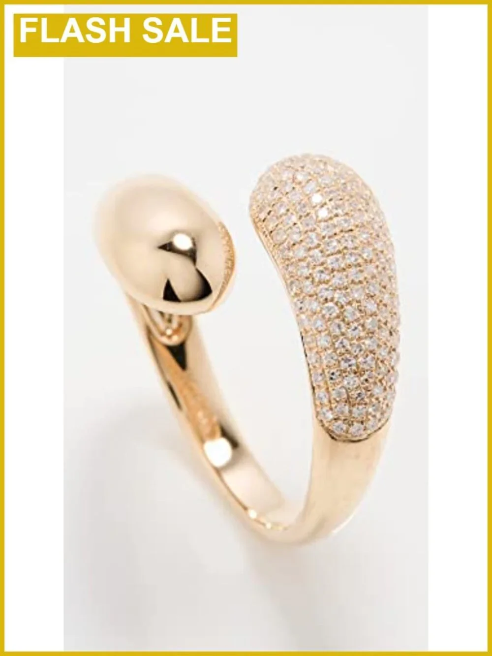 14k Yellow Gold Diamond Double Dome Ring Pave 0.34ct Statement